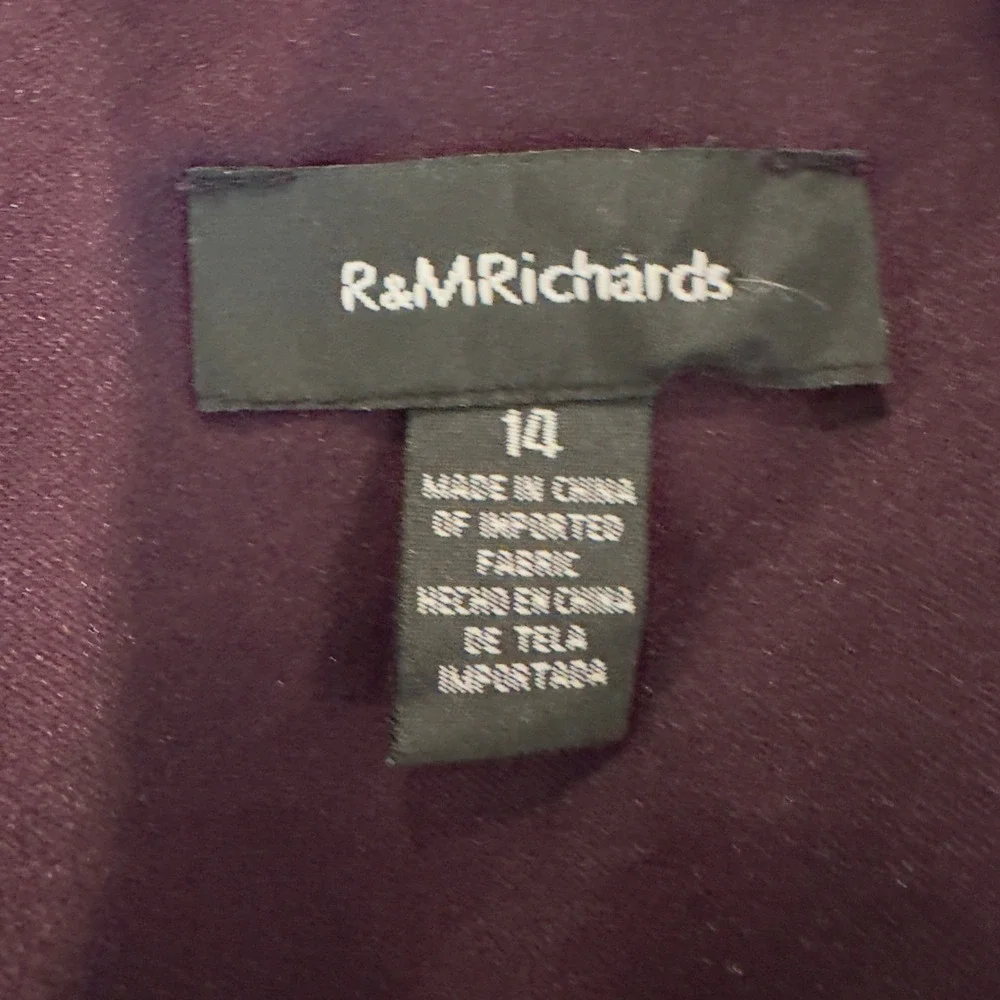RM Richards Plum Formal Gown size 14 Sweetheart Tiered Ruffles Embellished Waist - Picture 6 of 11